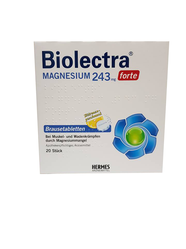 Biolectra magnesium 243 mg forte cu aroma de lamaie, x 20 tablete