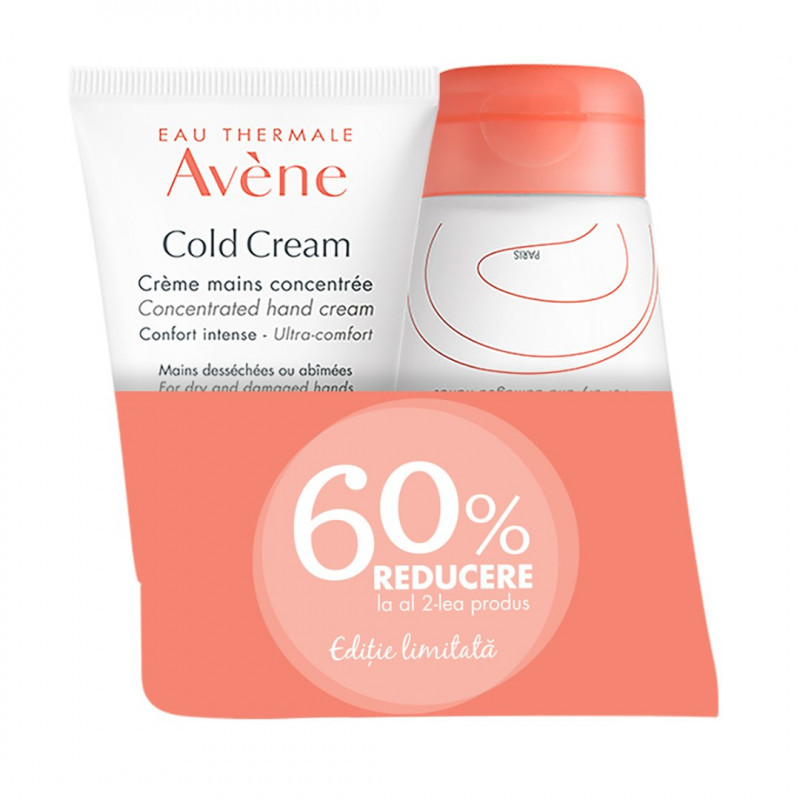 Avene cold cream crema de maini 50 ml 1+ 60%reducere la al doilea produs