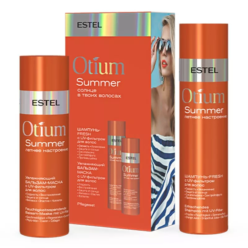 ESTEL OTIUM SUMMER- Set cu filtru UV pentru par: Sampon 250 ml+ balsam 200 ml