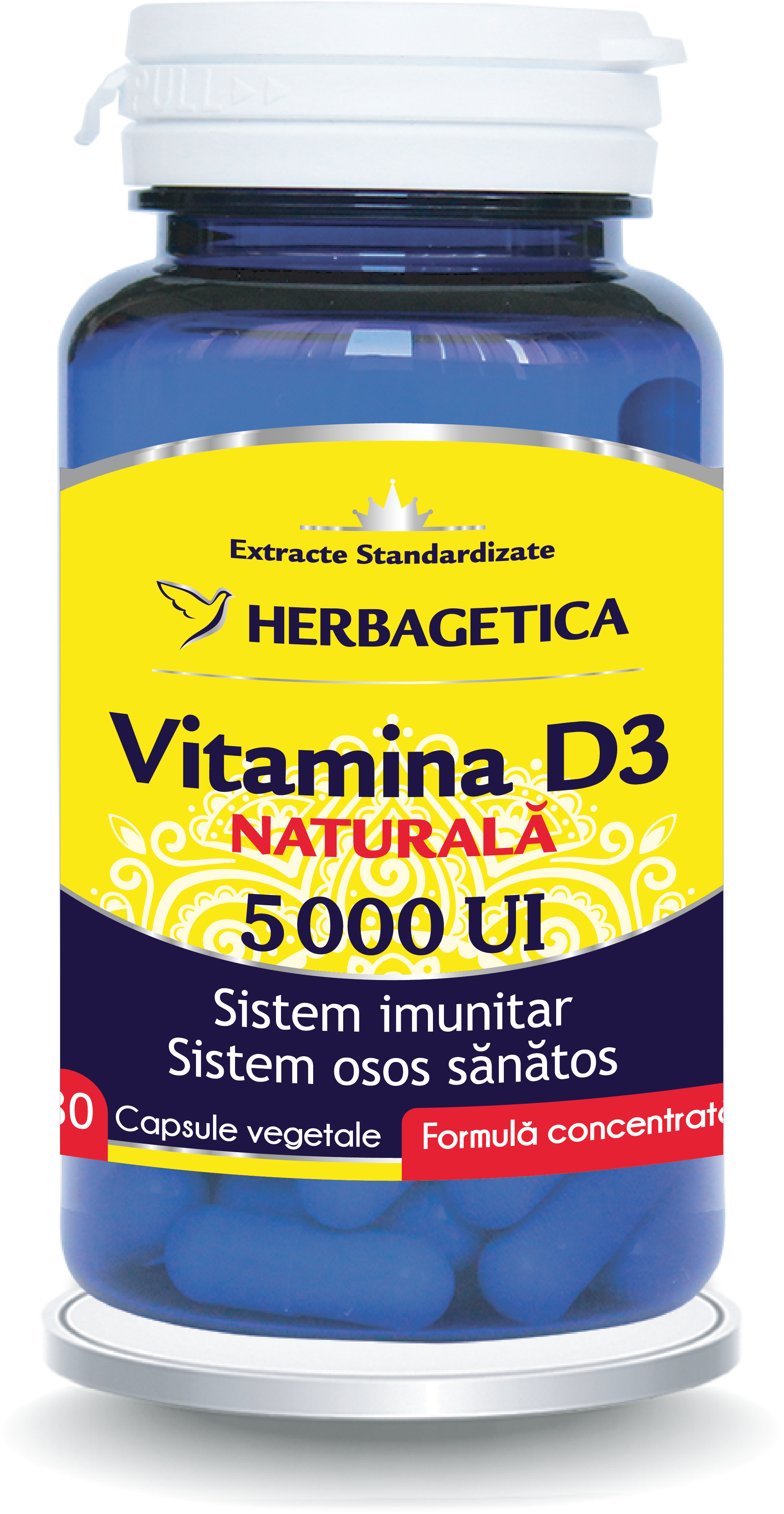 Herbagetica vitamina d3 naturala 5000ui, 30 capsule