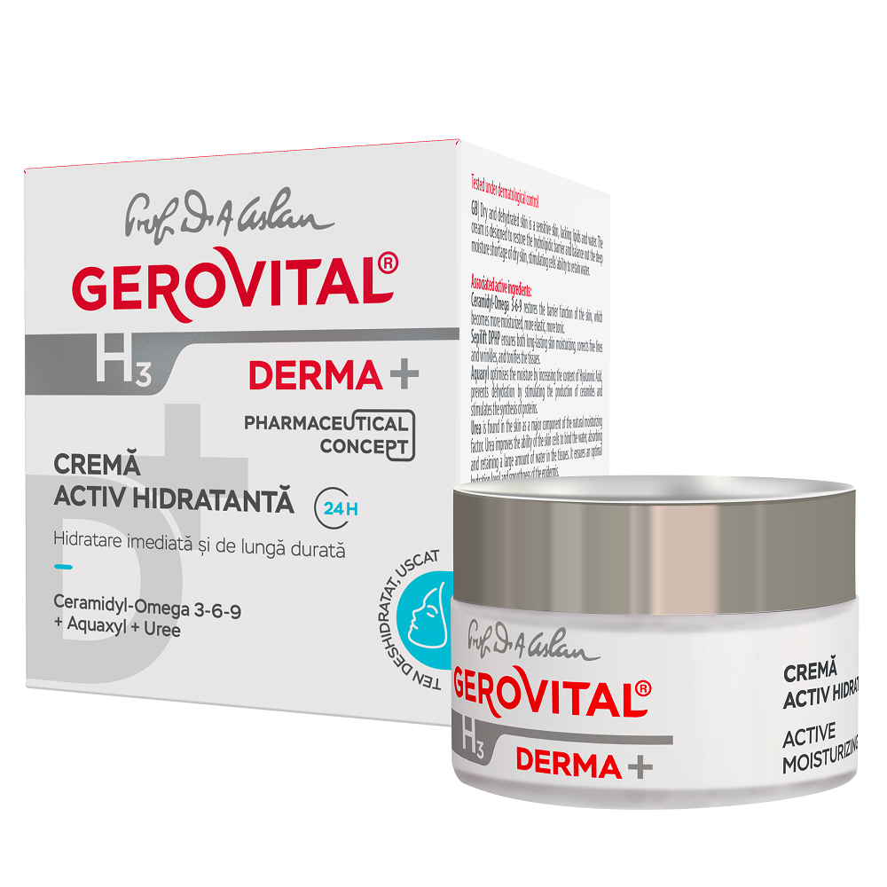 Gerovital H3 Derma+ Crema activ hidratanta 24h 50 ml