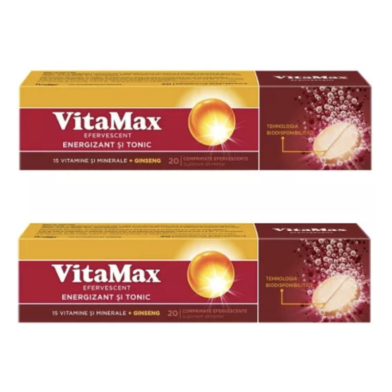 Vitamax Energizant si Tonic 20 comprimate efervescente Pachet 1+1 gratis