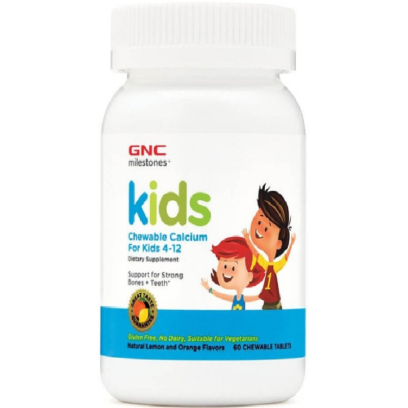 GNC Calciu pentru copii 4 -12 ani ,60 comprimate masticabile