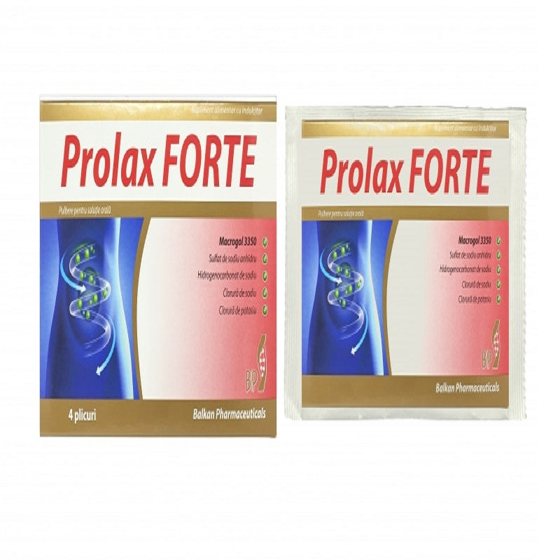 Prolax Forte Macrogol 3350 4 plicuri Balkan Pharmaceuticals