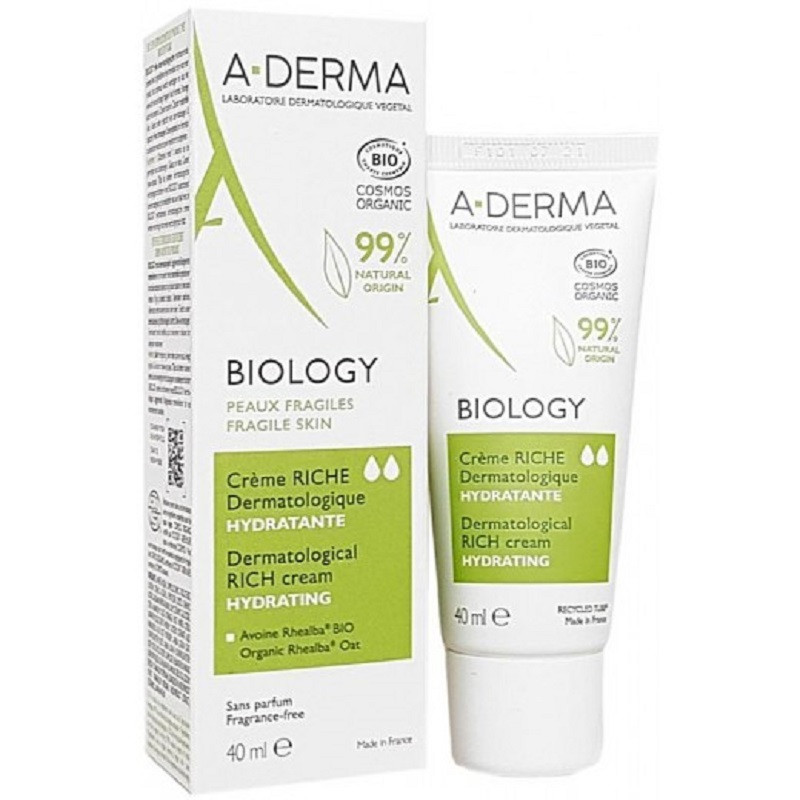 A-Derma Biology Crema hidratanta riche pentru ten uscat 40 ml