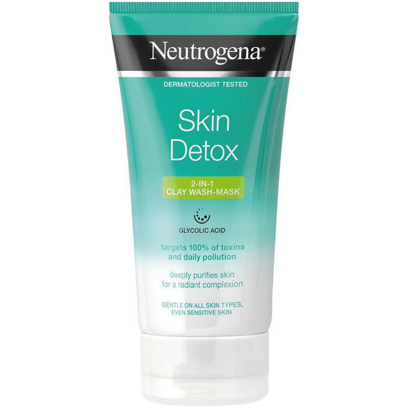 Neutrogena Skin Detox mască purificatoare 2 in 1 cu argilă și acid glicolic 150ml