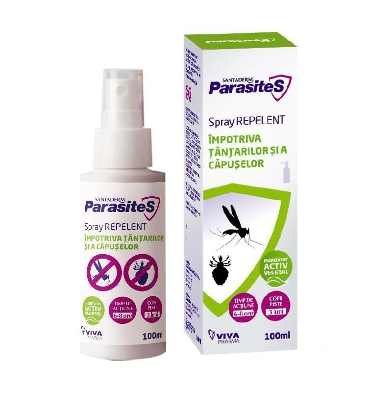 Spray Repelent Impotriva Tantarilor si a Capuselor Parasites Santaderm, 100 ml