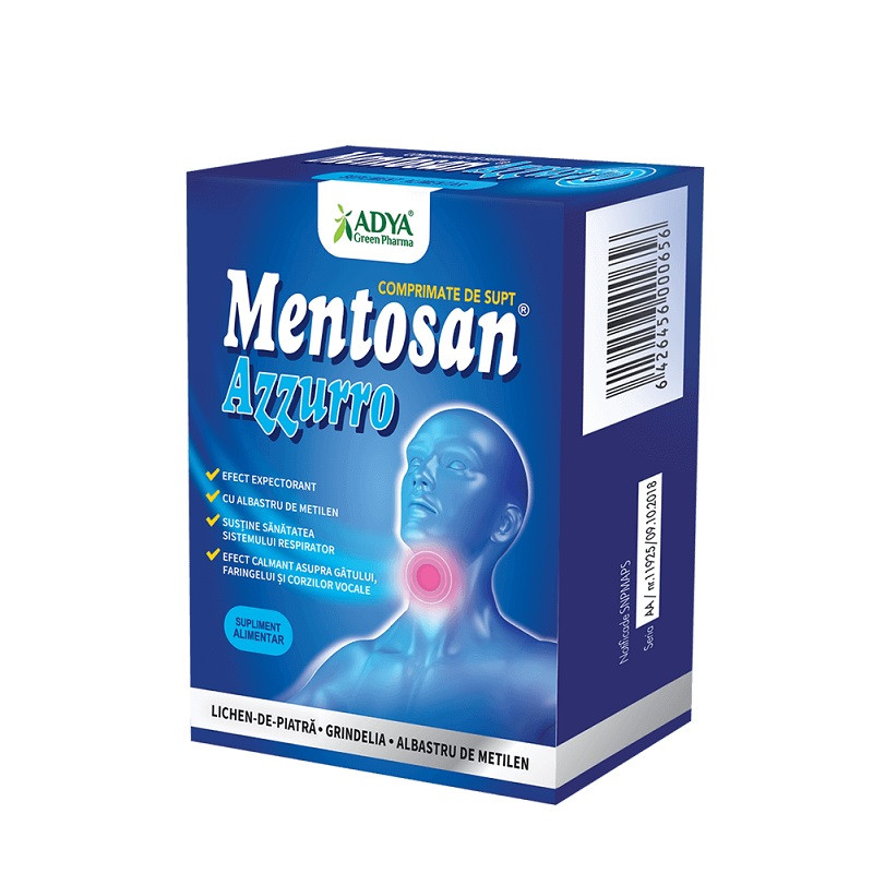 Mentosan Azzurro 21 comprimate Adya