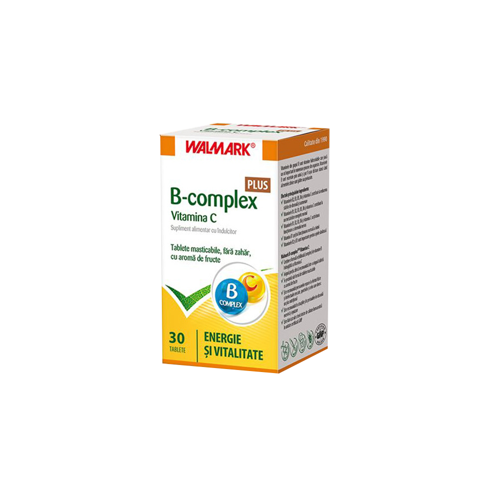 walmark b complex vitamina c aroma fructe x 30 tablete