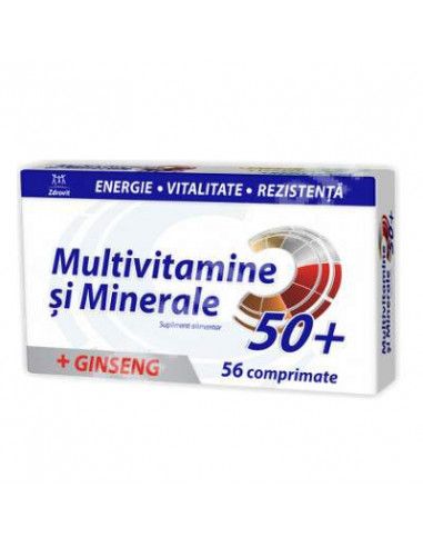 Zdrovit Multivitamine + minerale + ginseng 50+, 56 comprimate